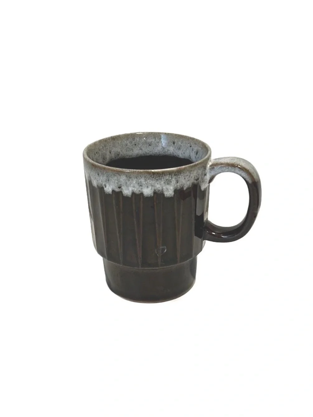 Vintage Japanese Brown Drip Glaze Coffee/Tea Pot, Coffee and Tea Mugs